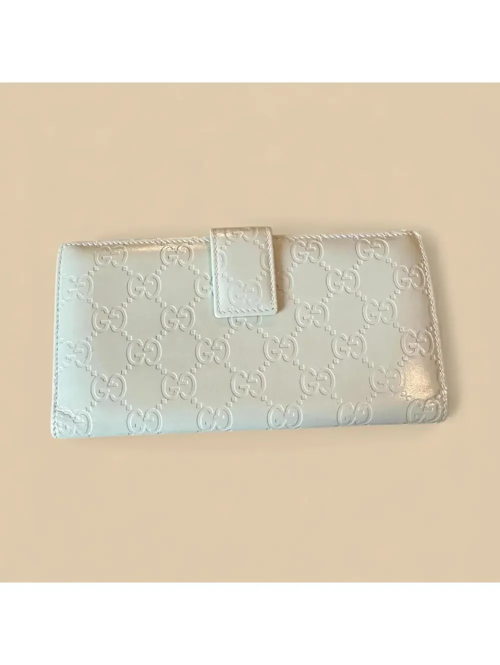 Gucci Cream Guccissima Leather Wallet Women’s Designer EUC
